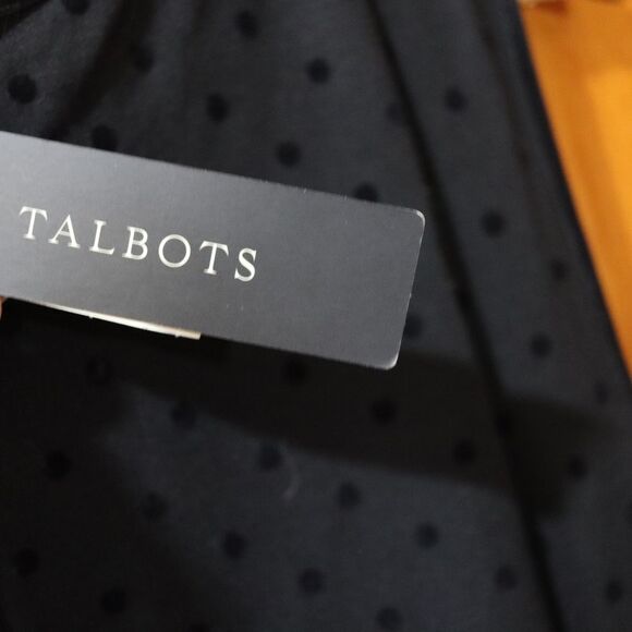 Talbots Vintage Y2K Black Polka Dot Career Sheath Dress NWT 12 - Picture 13 of 15